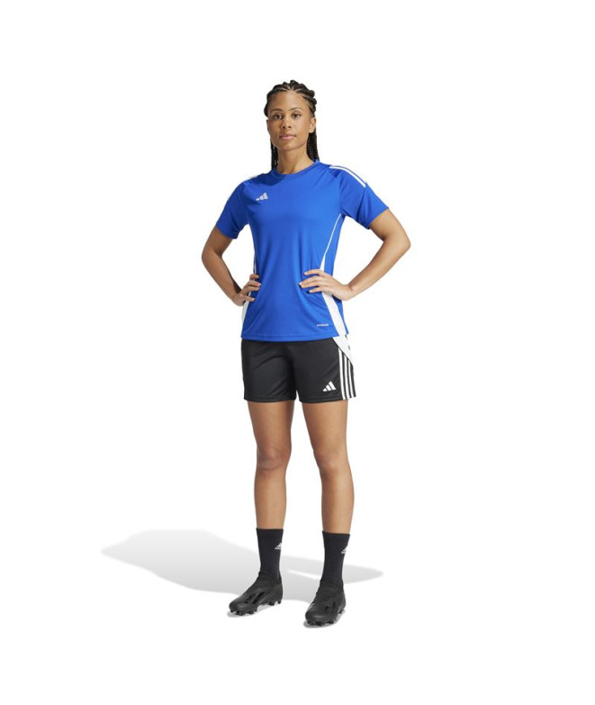 Camiseta de Futebol adidas Tiro24 Mulher Azul