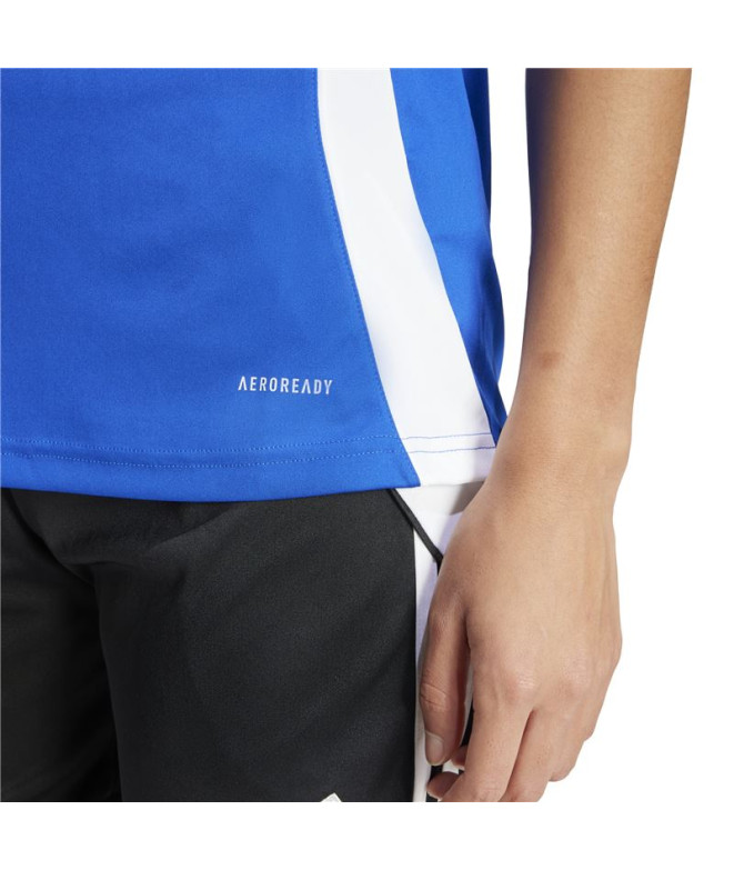 Camiseta de Futebol adidas Tiro24 Mulher Azul