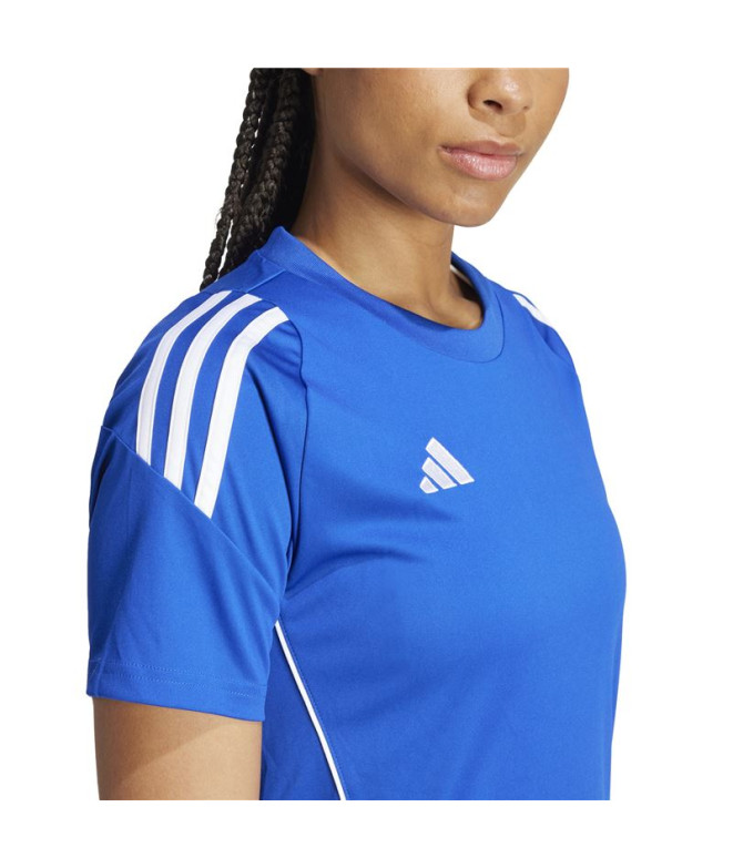 Camiseta de Futebol adidas Tiro24 Mulher Azul