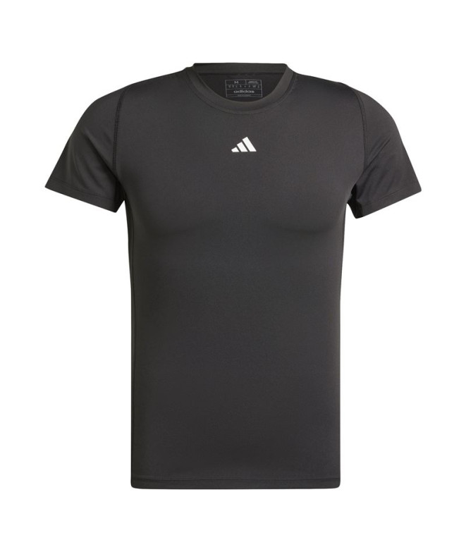 Camiseta de Futebol adidas Techfit Aeroready Homem Preto