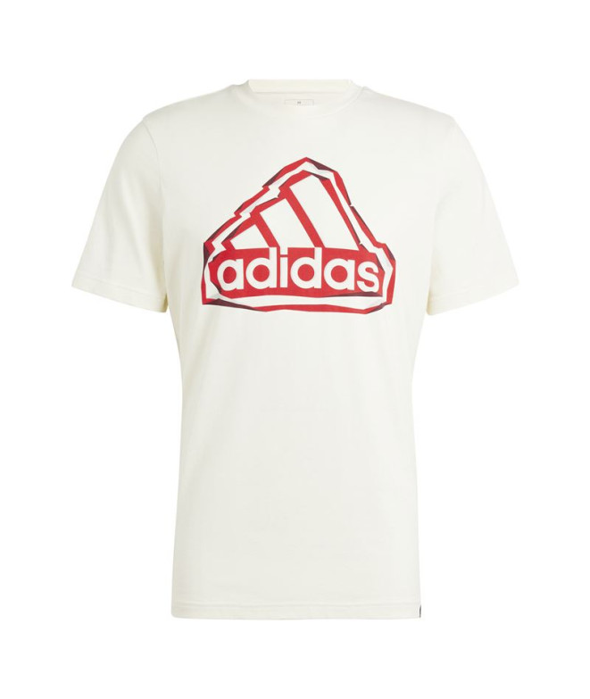 Camiseta adidas Folded Badge Logo Hombre Blanco