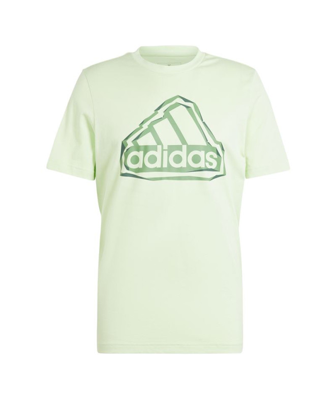 Camiseta adidas Folded Badge Logo Hombre Verde