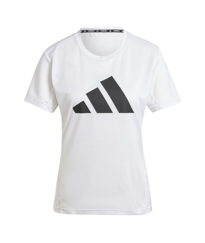 Camiseta de Running adidas Run It Mulher Branco