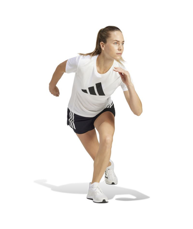Camiseta de Running adidas Run It Mulher Branco