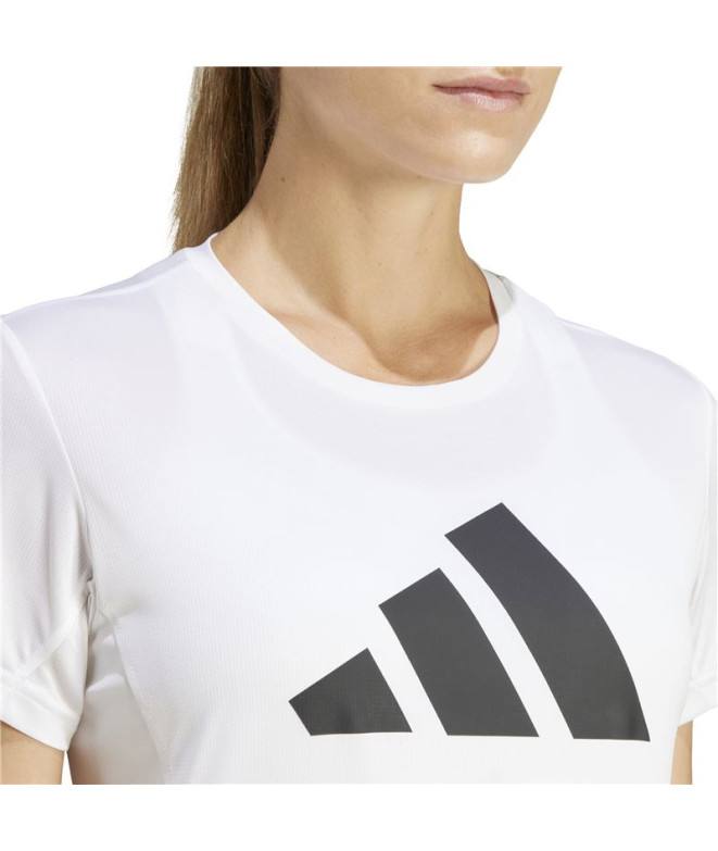 Camiseta de Running adidas Run It Mulher Branco