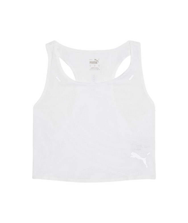 Top Running Mulher por Puma Run Ultraspun Crop Branco