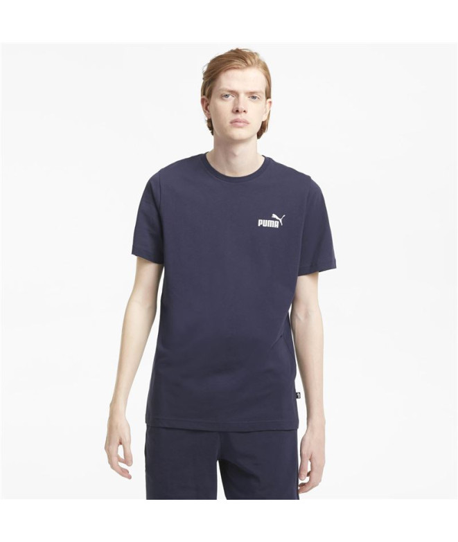 Camiseta Homem Puma Ess Logótipo Pequeno Marinho