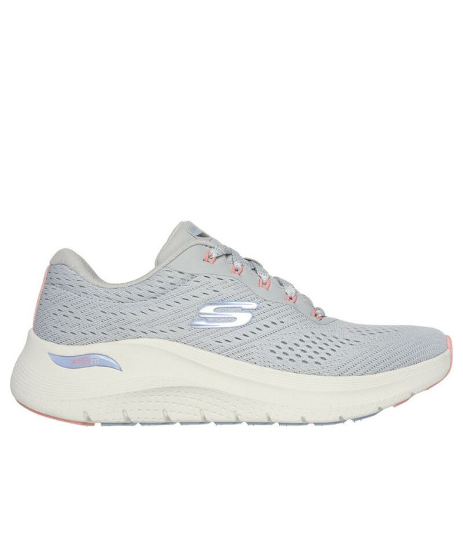 Zapatillas Skechers Arch Fit 2.0 - Big L Mujer Light Grey Periwinkle & Coral