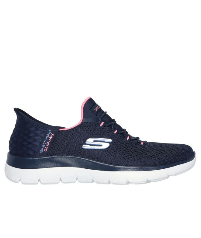 Chaussures Skechers Summits-Diamond Drea Femme Maille marine/bordures roses