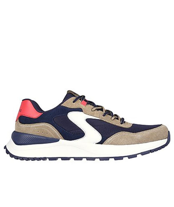 Chaussures Skechers Fury - Fury Lace Low Homme Cuir marine/bordures naturelles