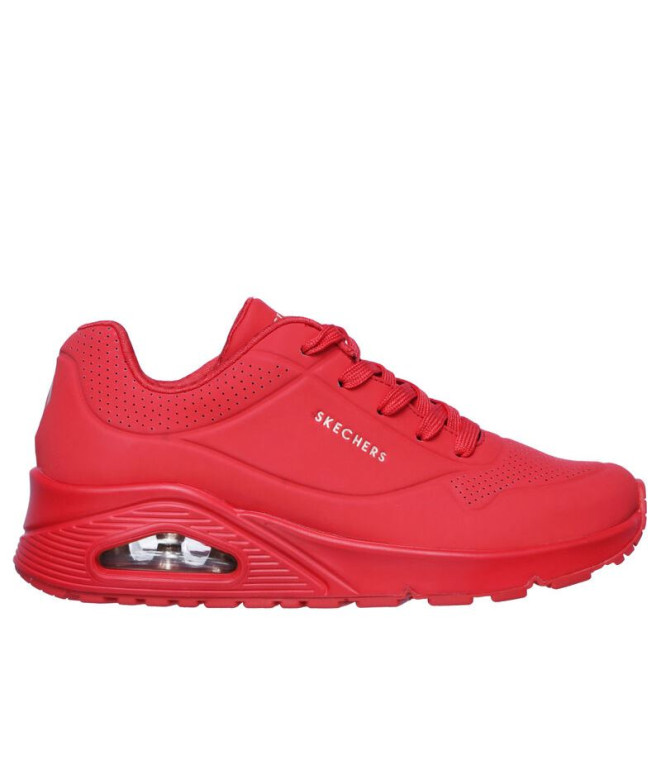 SapatilhasSkechers Uno - Stand On Air Mulher Vermelho Durabuck/ Malha