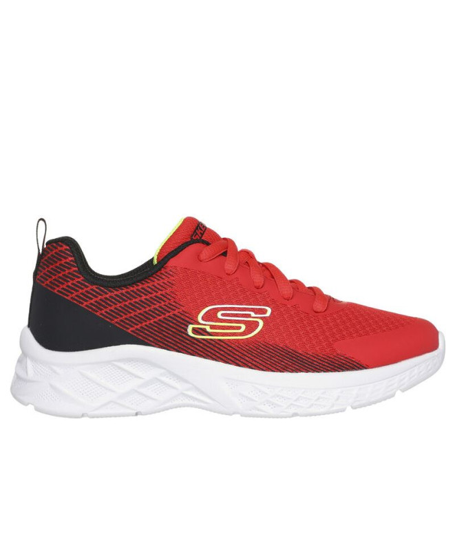 Chaussures Skechers Microspec Ii - Vovri Enfant Textile rouge / / Garniture noire