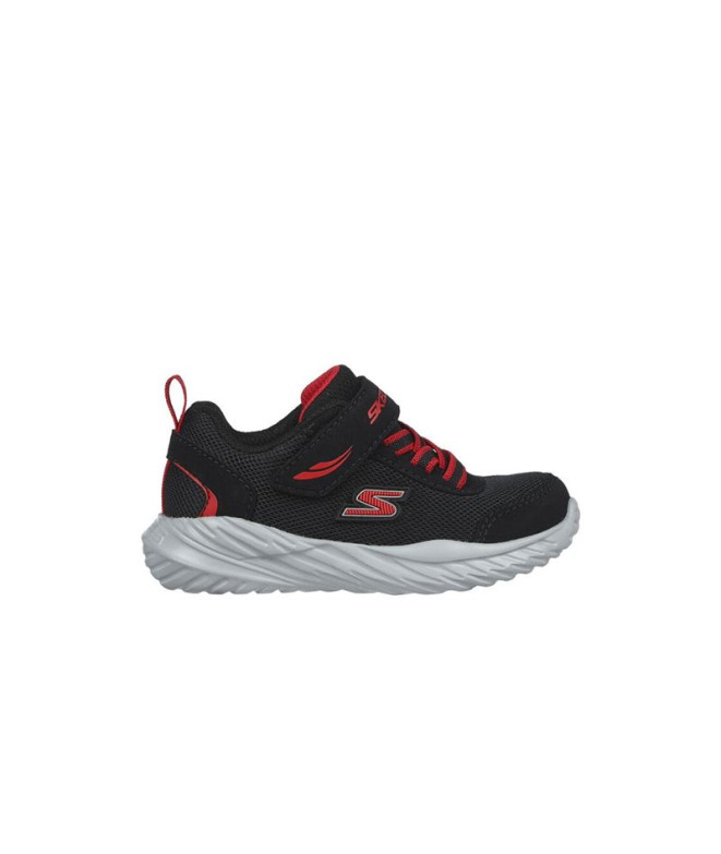 Sapatilhas Skechers Nitro Sprint-Rowzer Menino Têxtil preto/ Sintético/ Guarnição vermelha