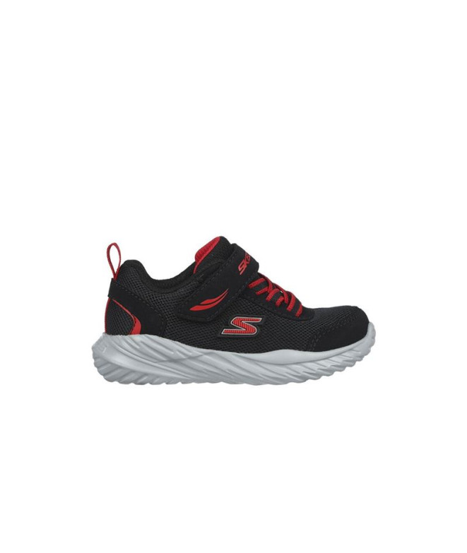 Zapatillas Skechers Nitro Sprint-Rowzer Niño Black Textile/ Synthetic/ Red Trim