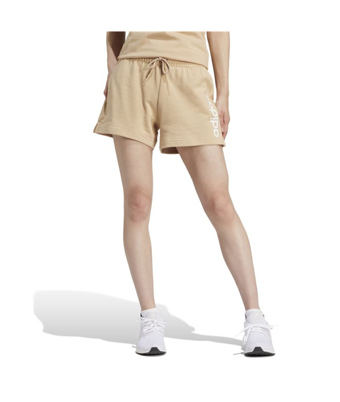Calça adidas Linear Ft Short Mulher Bege
