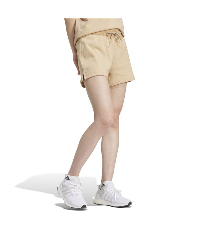 Calça adidas Linear Ft Short Mulher Bege