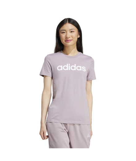 Camiseta adidas Linear Mulher Lilás 2