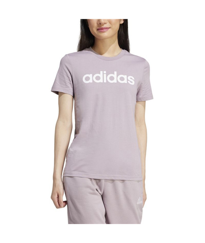 Camiseta adidas Linear Mulher Lilás