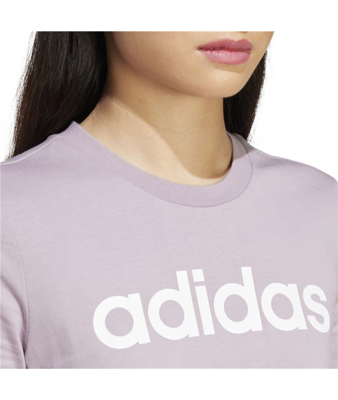Camiseta adidas Linear Mulher Lilás