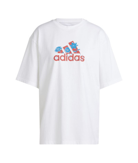 Camiseta adidas Flower Badge of Sports Gt Mujer Blanco