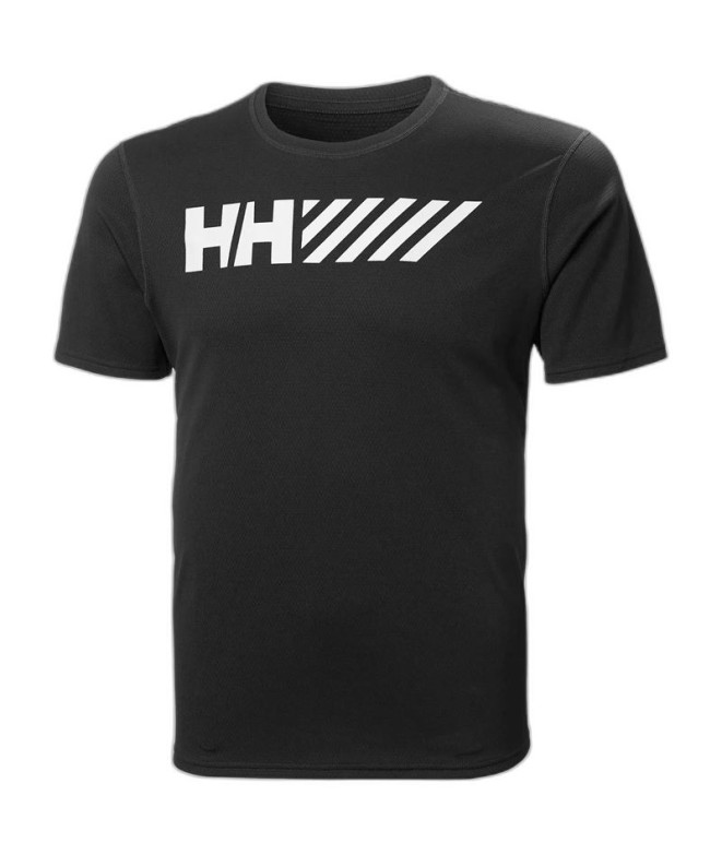 Camiseta por Fitness Helly Hansen Lifa Tech Graphic Homem Preto