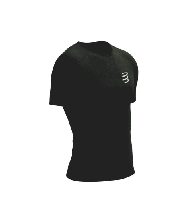 Camiseta de Running Compressport Performance Hombre Negro/Blanco