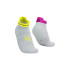 Calcetines de Running Compressport Pro Racing v4.0 Run Low Blanco/Amarillo/Rosa