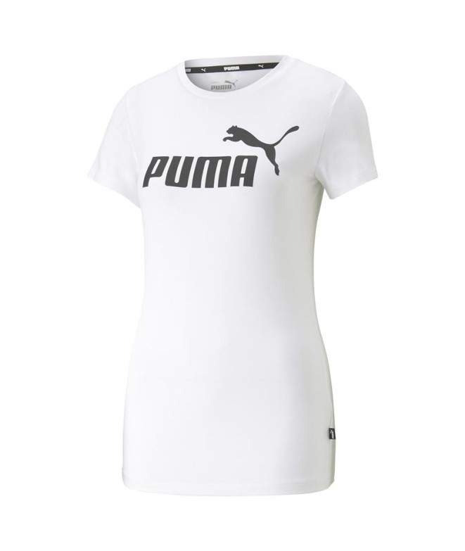 Camiseta Puma Essetials Slim Logo Mujer Blanco