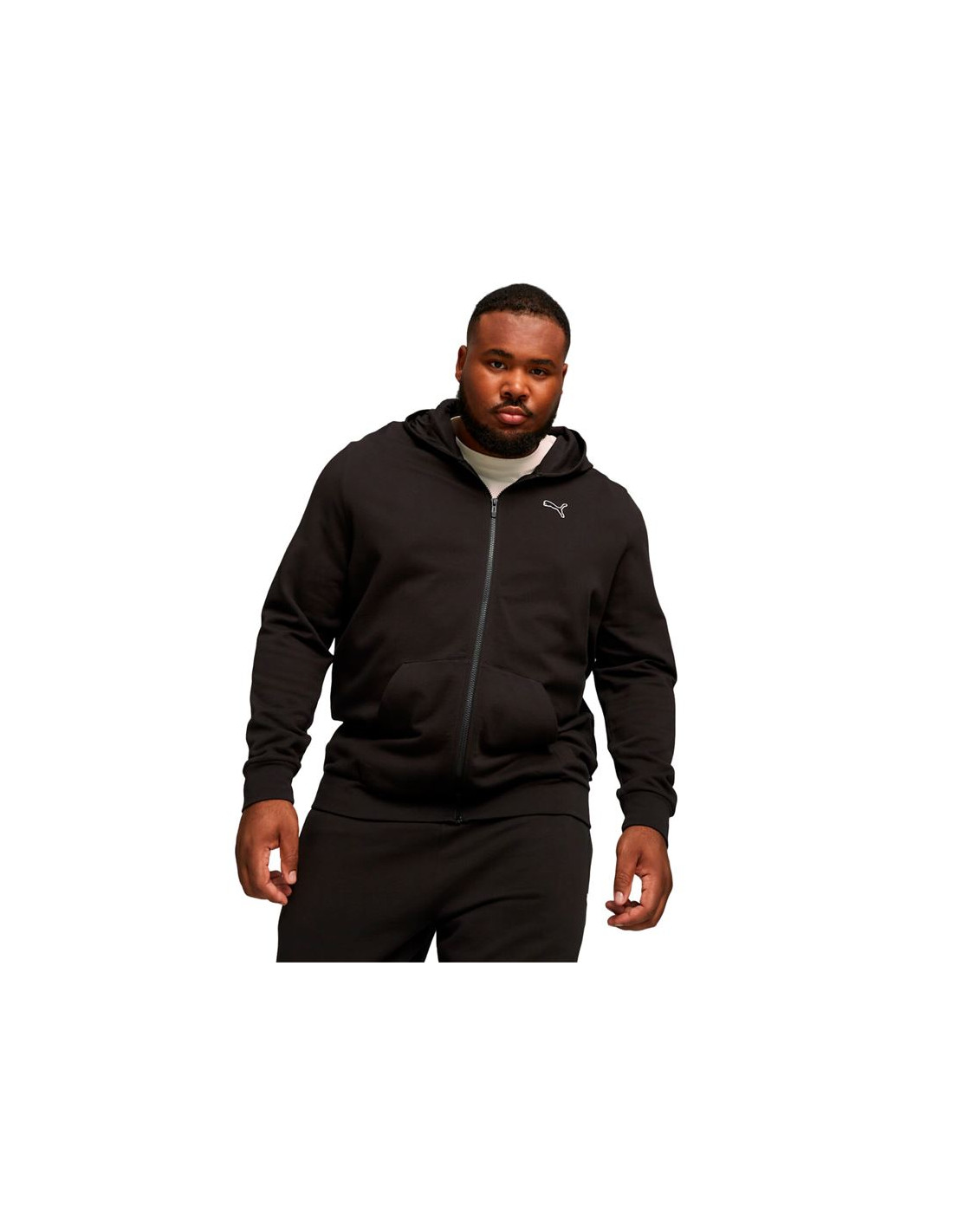 Sudadera con capucha, logotipo y cremallera Essentials Hombre PUMA Negro