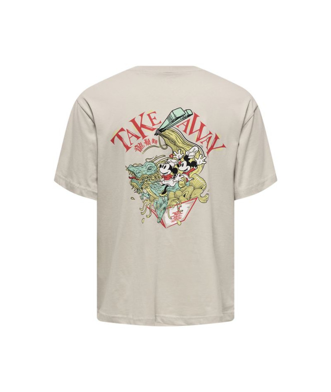 T-shirt Only & Sons Onsdisney Life Rlx Beige Homme