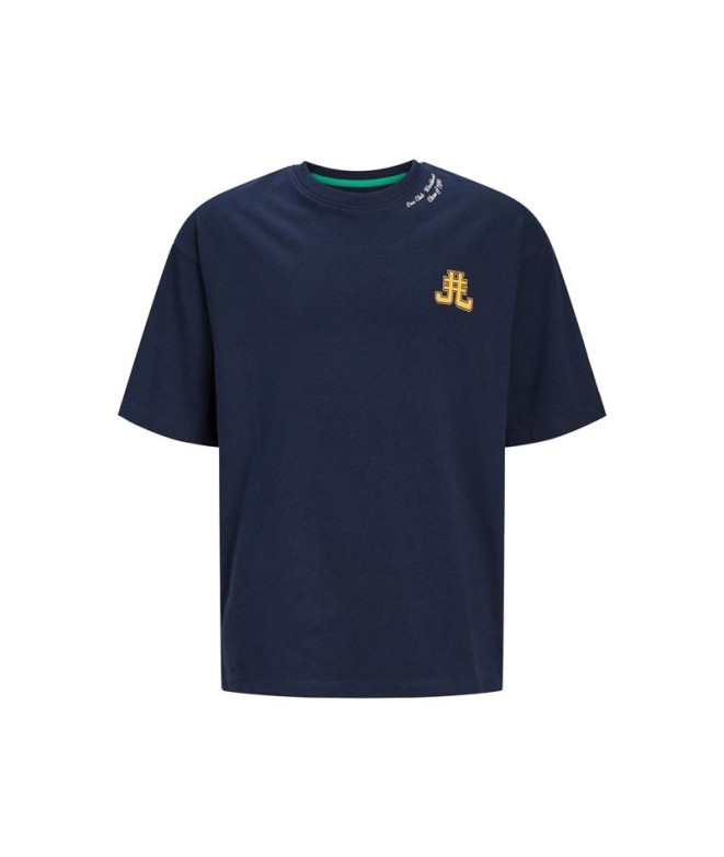 Camiseta Jack & Jones Jorcole Back Print Tee Ss Volume Mni Navy