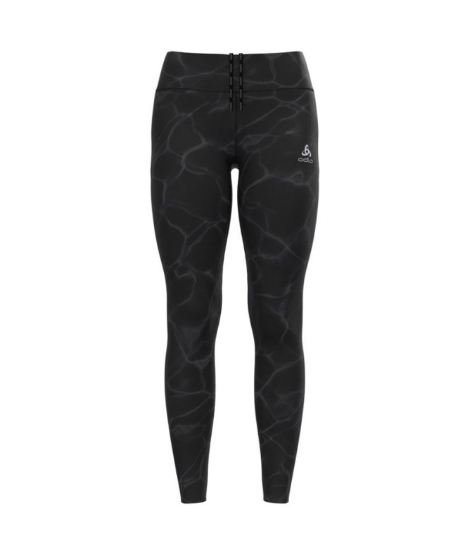 Collants de Trail Odlo Zeroweight Print Femme Noir