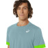 Camiseta de Tênis ASICS Court Ss Top Homem Aquamarine/Lime