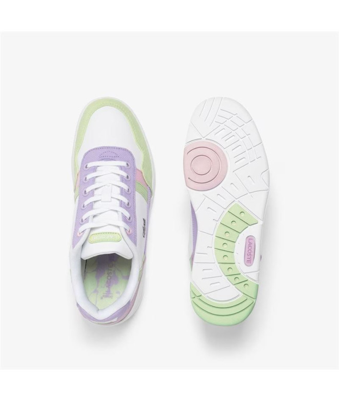 Chaussures Lacoste Court Enfant Vert Lilas