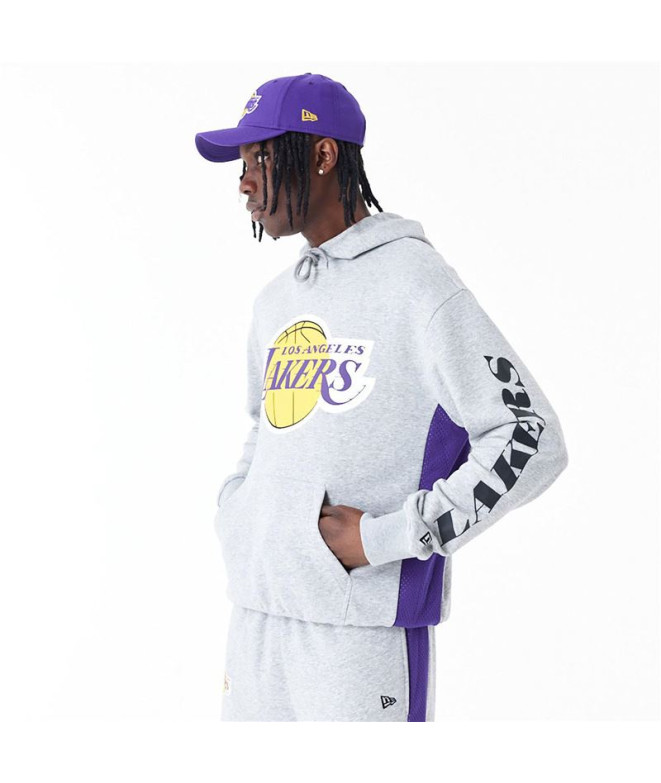Moletom New Era NBA Painel Oversized La Lakers NBA Cinzento