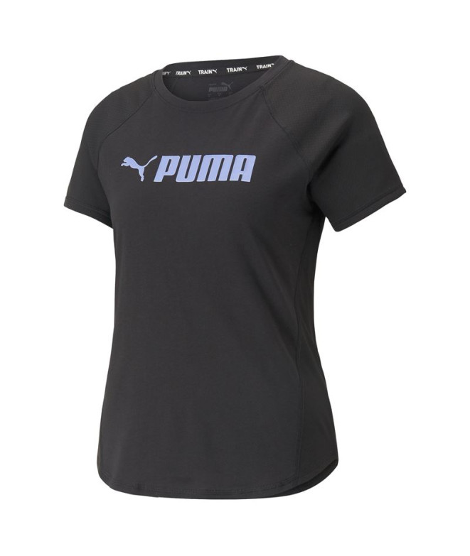Camiseta De Fitness Puma Fit Logo Mulher Preto