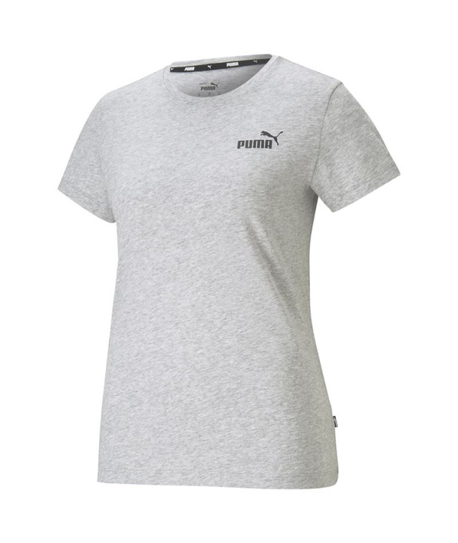 Camiseta Mulher Puma Essentials Logótipo pequeno cinzento