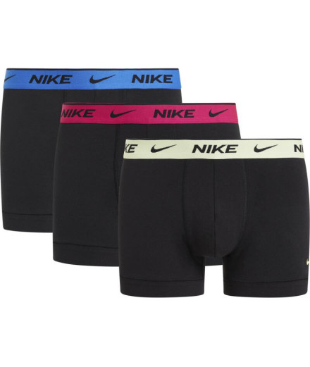 Slip Nike Trunk 3Pk Homme Noir/Bleu/Rose Slip Nike Trunk 3Pk Homme Noir/Bleu/Rose