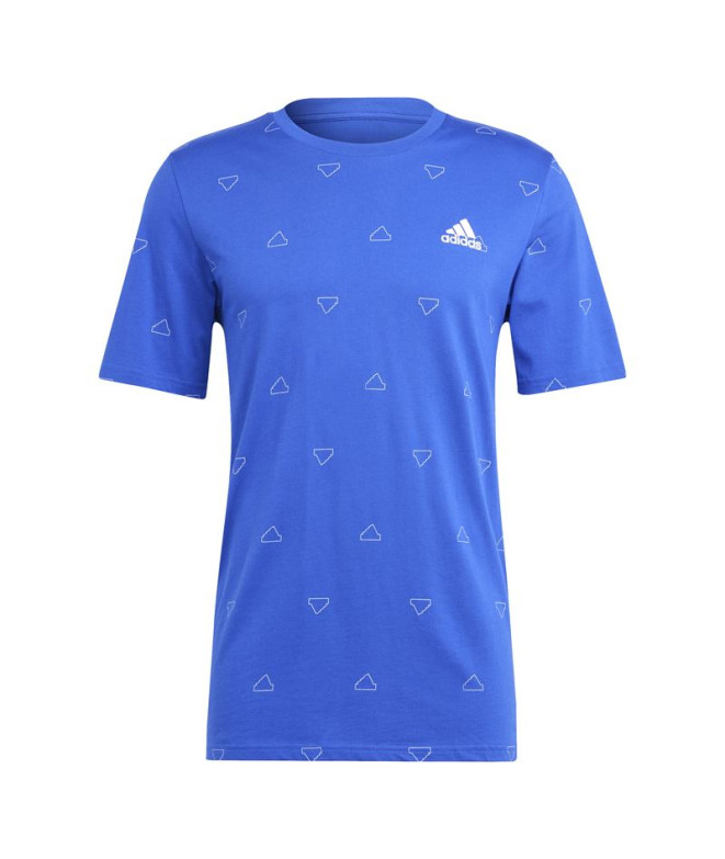 Camiseta adidas Essentials Monogram Hombre Azul