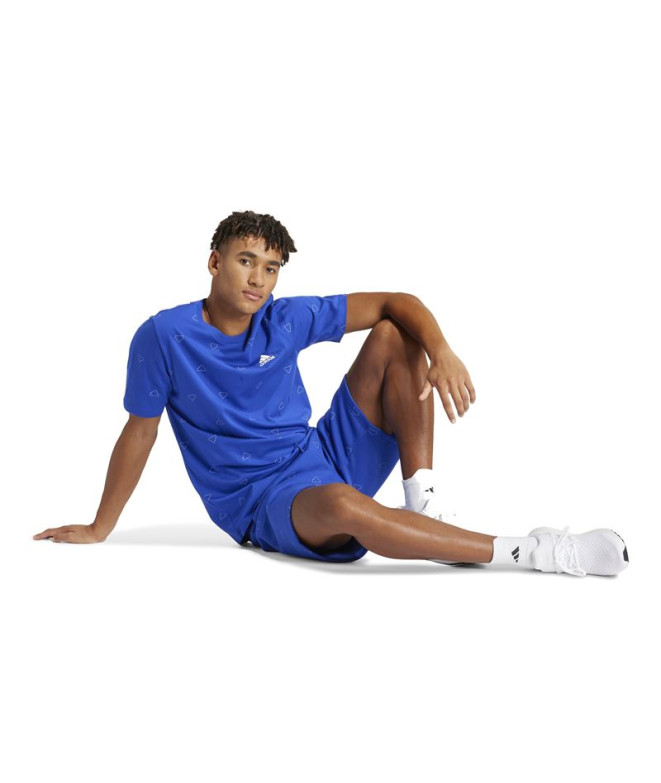 Camiseta adidas Essentials Monogram Hombre Azul