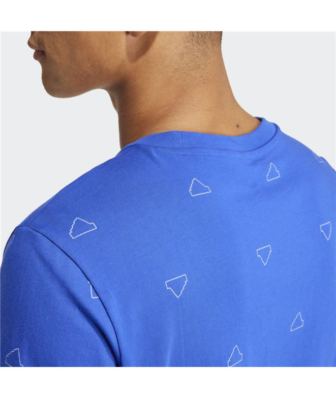 Camiseta adidas Essentials Monogram Hombre Azul