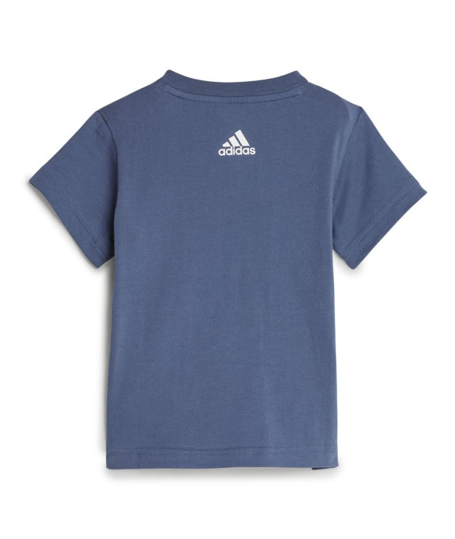 Conjunto adidas I Lin Co Set Infantil Azul/Cinza