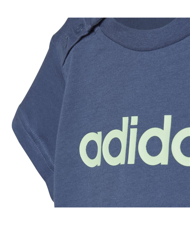 Conjunto adidas I Lin Co Set Infantil Azul/Gris