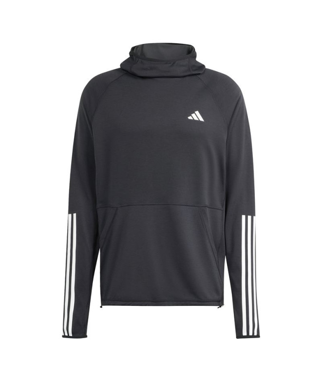 Moletom de Running adidas Own the run 3S Hoodie Homem Preto