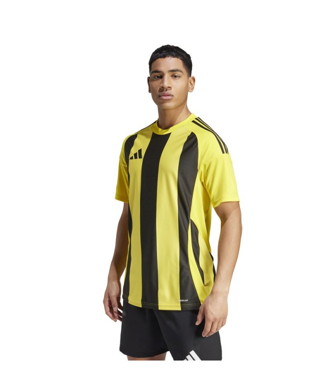 Camiseta de Futebol adidas Riscas 24 Homem Amarelo