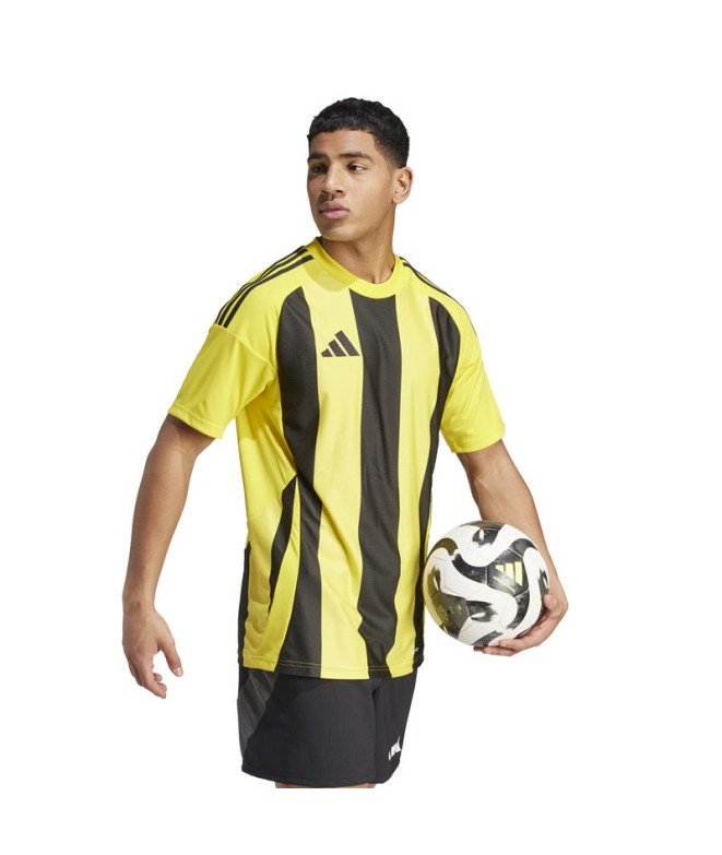 Camiseta de Futebol adidas Riscas 24 Homem Amarelo