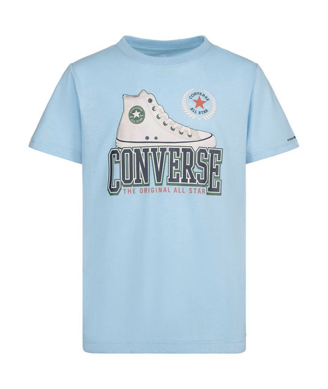 Camiseta Converse Script Sneaker Gfx Menino Azul