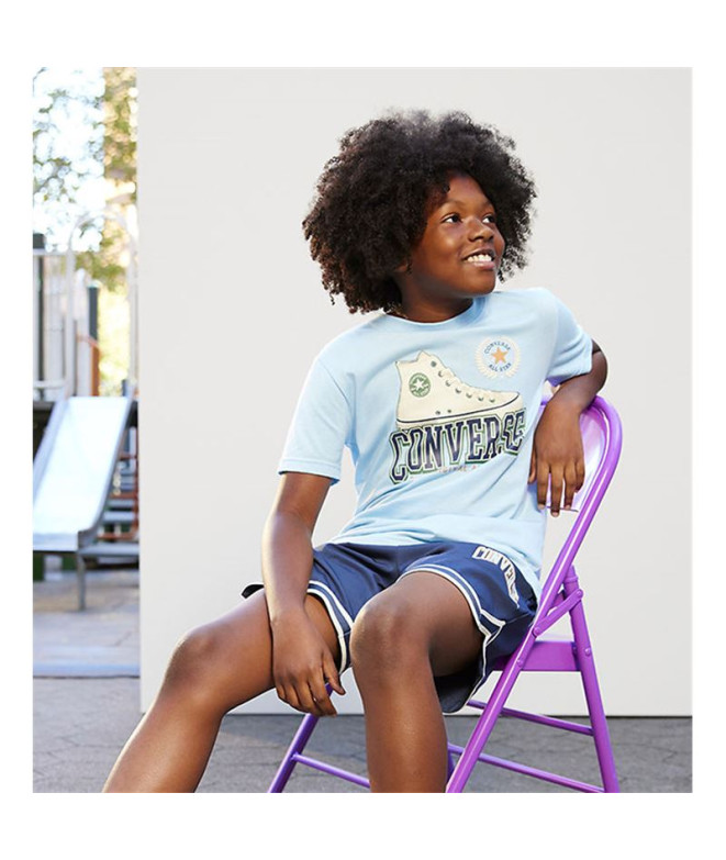 T-shirt Converse Script Sneaker Gfx Enfant Bleu