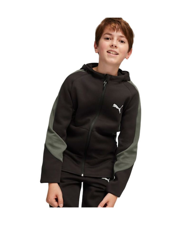 Moletom Infantil Puma Evostripe Full-Zip Preto