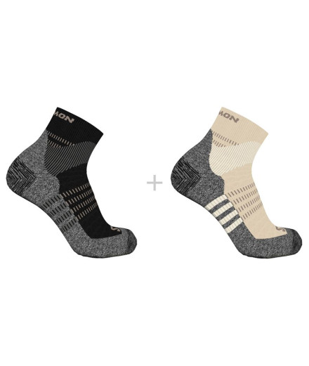 Meias Salomon X Ultra Access Quarter 2- Bege Preto